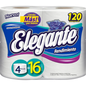 Papel higiénico Elegante 4 x 120 mts